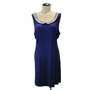 Simply Be Blue Midi Dress with Silver Accents